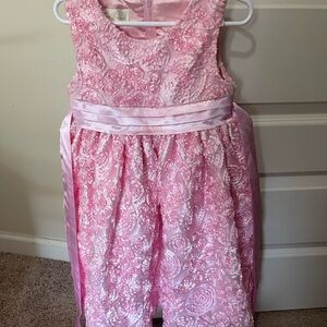 Pink Floral Kids Dress